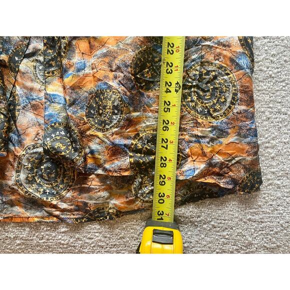 Robert Stock L Button Up Short Sleeve Silk Abstract Medallion Silk - Picture 12 of 13